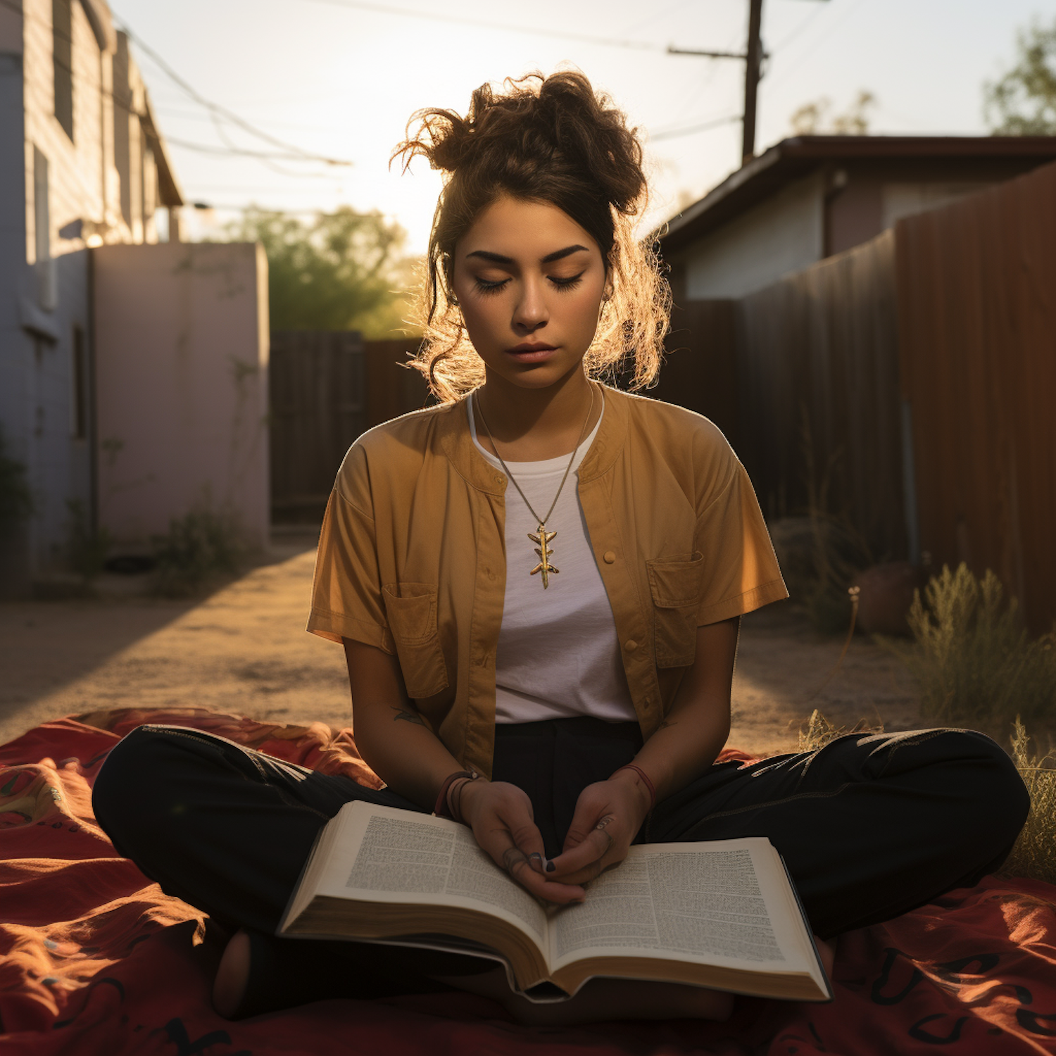 Serene Contemplation at Golden Hour