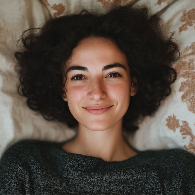 Serene Portrait on Pillow