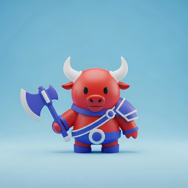 Cartoon Red Bull Warrior