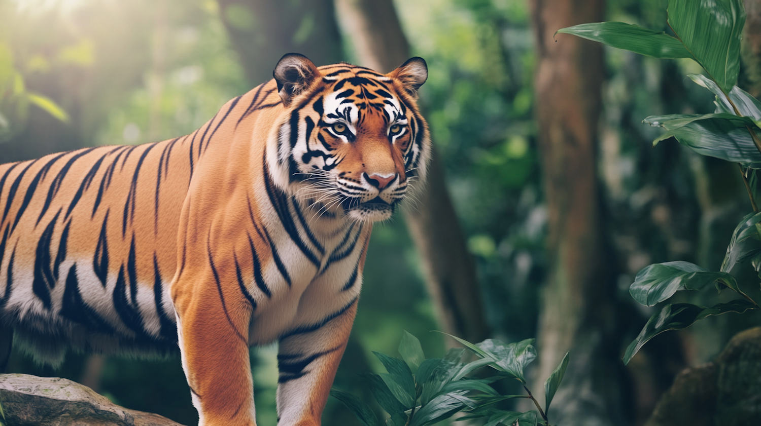 Majestic Tiger in Lush Forest