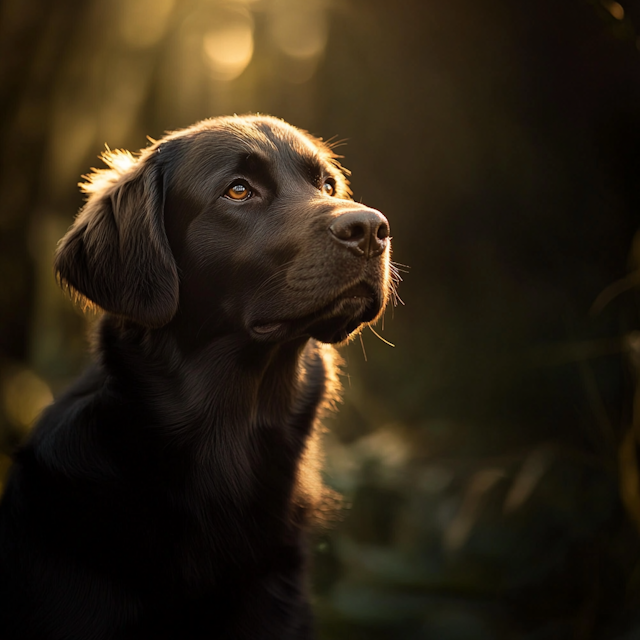 Contemplative Black Labrador