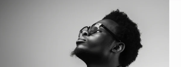 Pensive Man in Monochrome