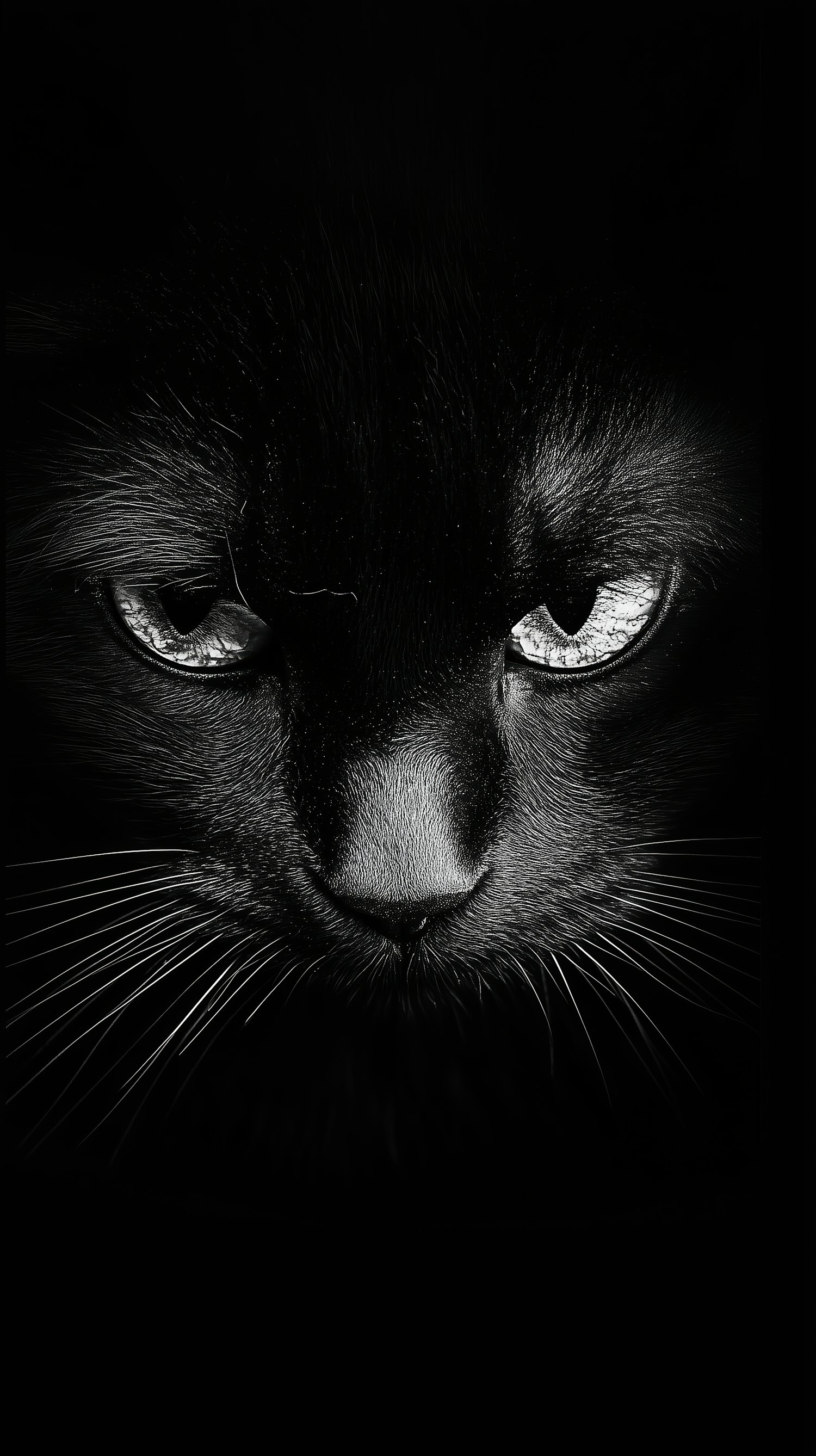 Striking Black Cat Close-Up