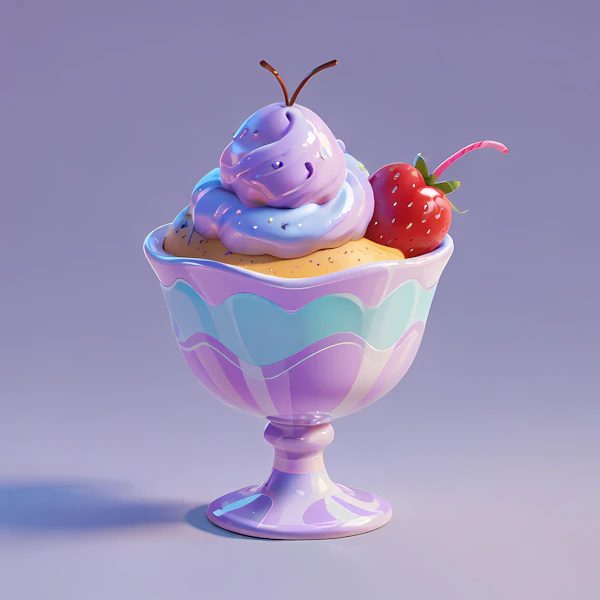 Whimsical Dessert in Pastel Cup