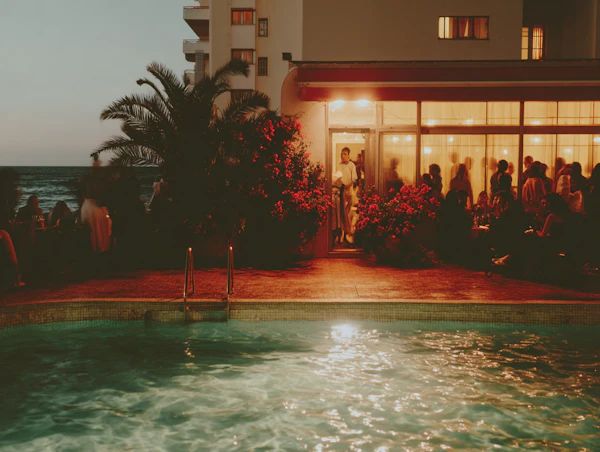 Evening Poolside Gathering