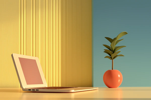 Modern Laptop & Plant
