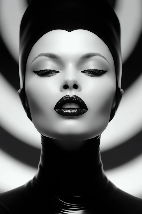 Futuristic Monochrome Portrait