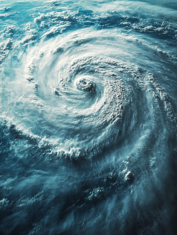 Massive Swirling Cyclone Over Ocean