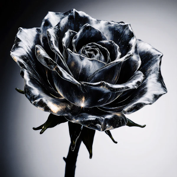 Metallic Black Rose
