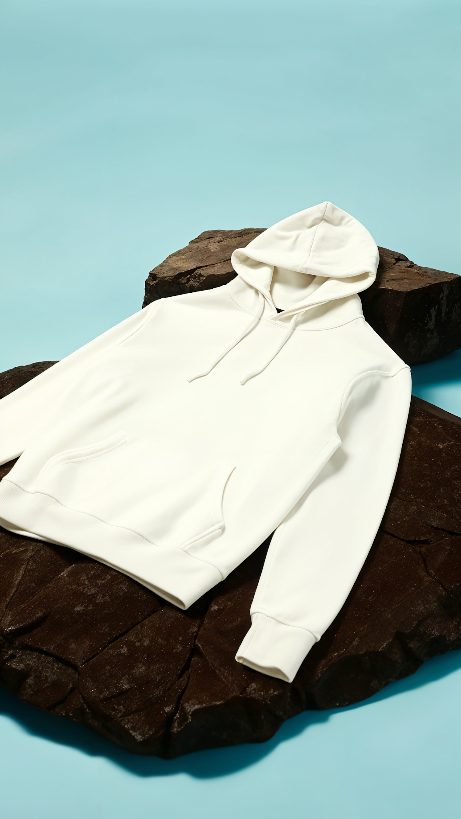 White Hoodie on Textured Surface