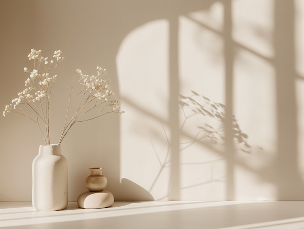 Tranquil Still Life with White Flowers