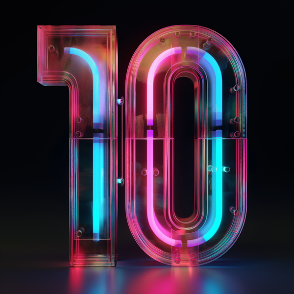 Vibrant Neon Number 10