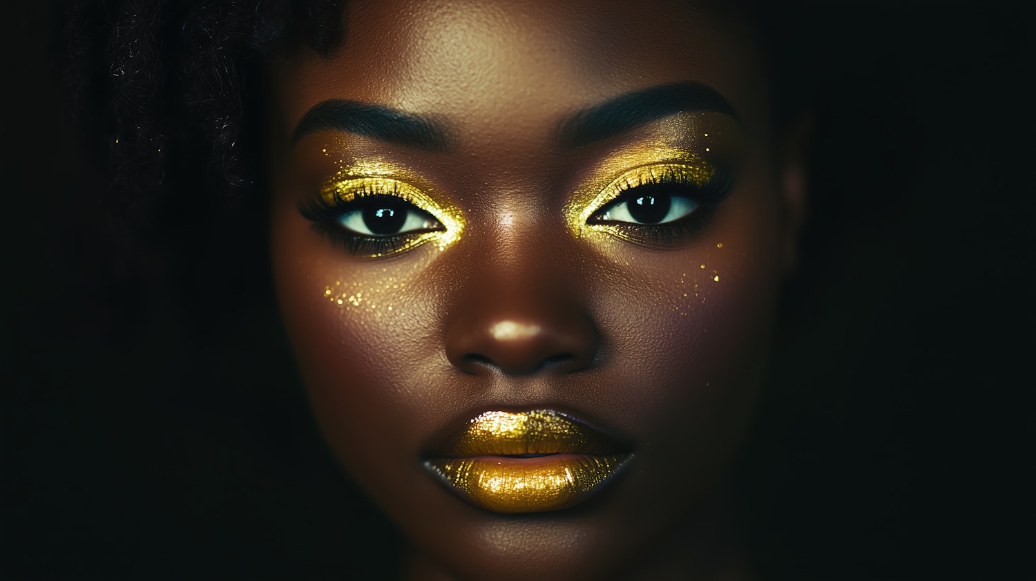 Striking Gold Makeup Portrait