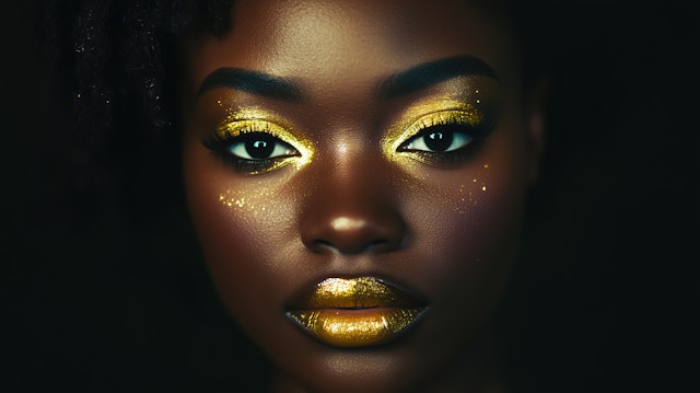 Striking Gold Makeup Portrait