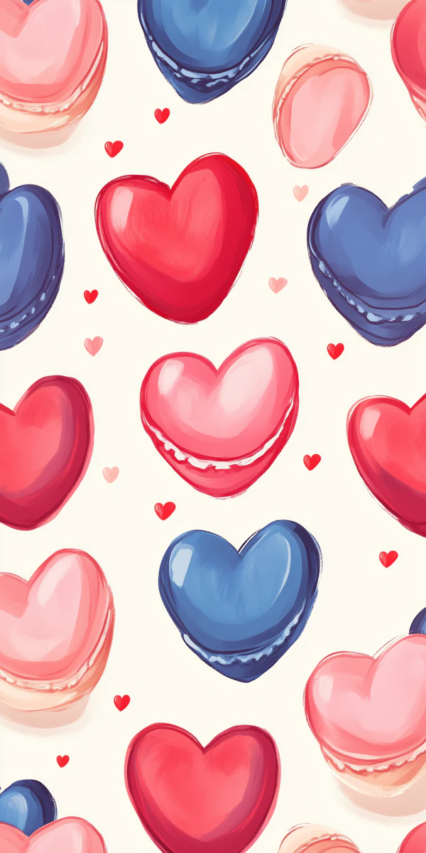 Heart-Shaped Macarons Pattern