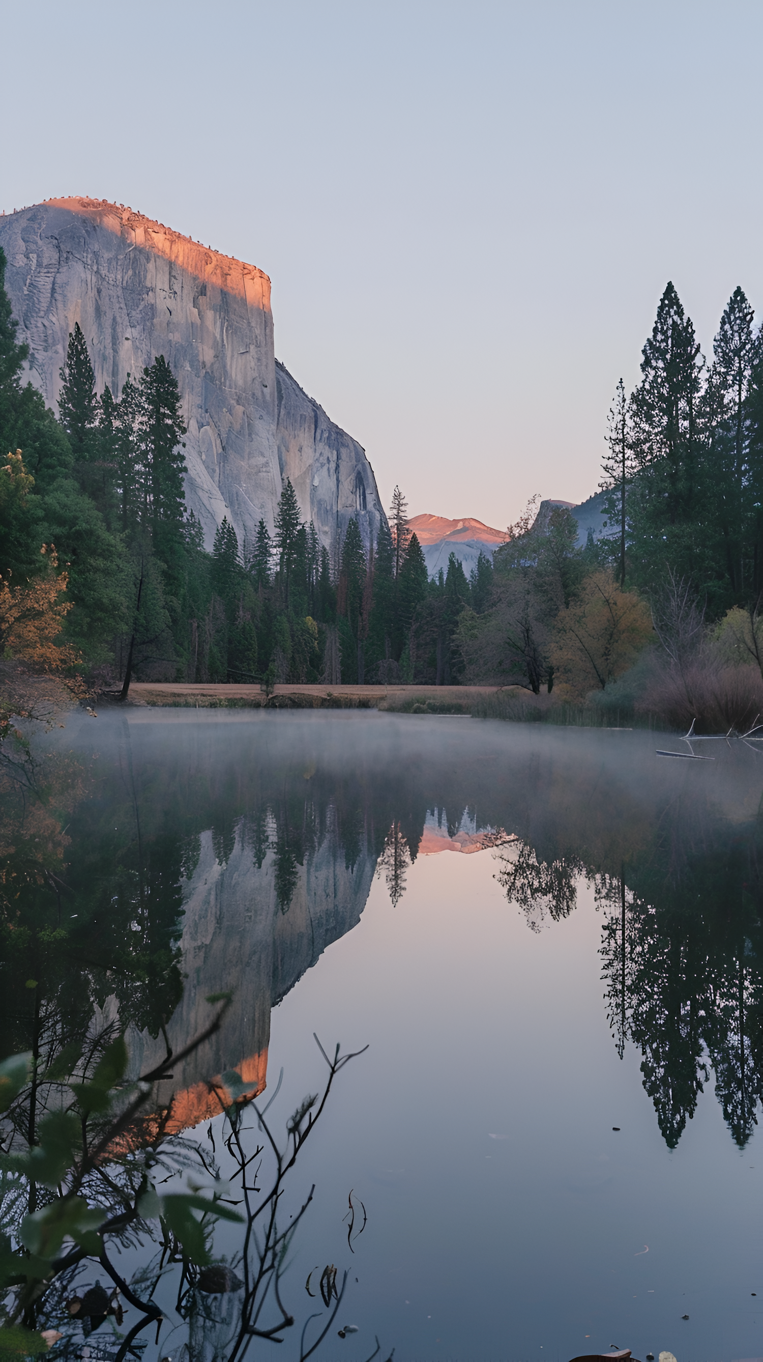 Serene Landscape with Granite Cliff