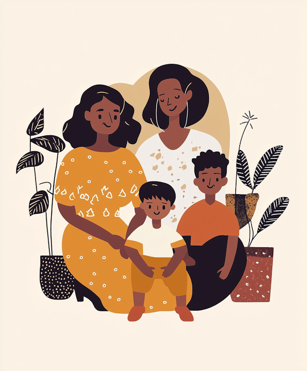 Warm Family Bonding Illustration