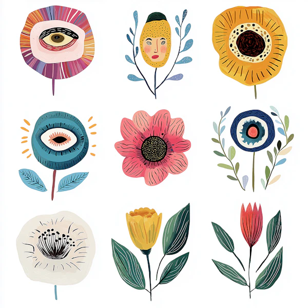 Stylized Flower Grid