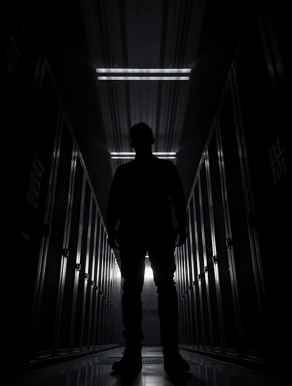 Silhouette in Server Room