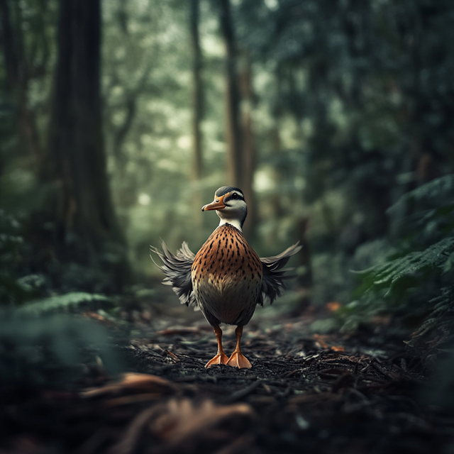 Duck in Forest Path