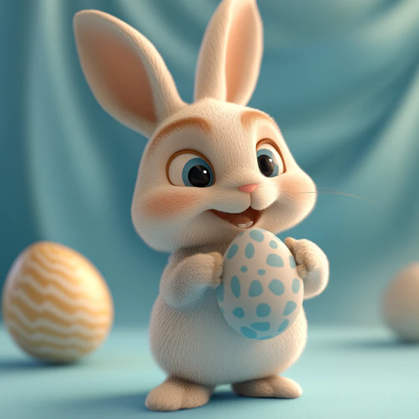 Animated Bunny with Egg