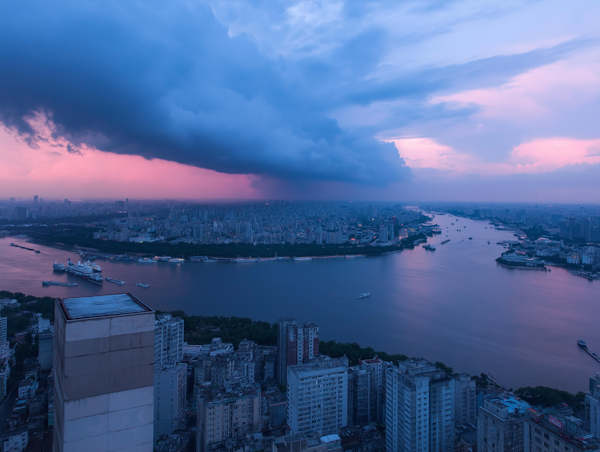 Dramatic Cityscape at Dusk