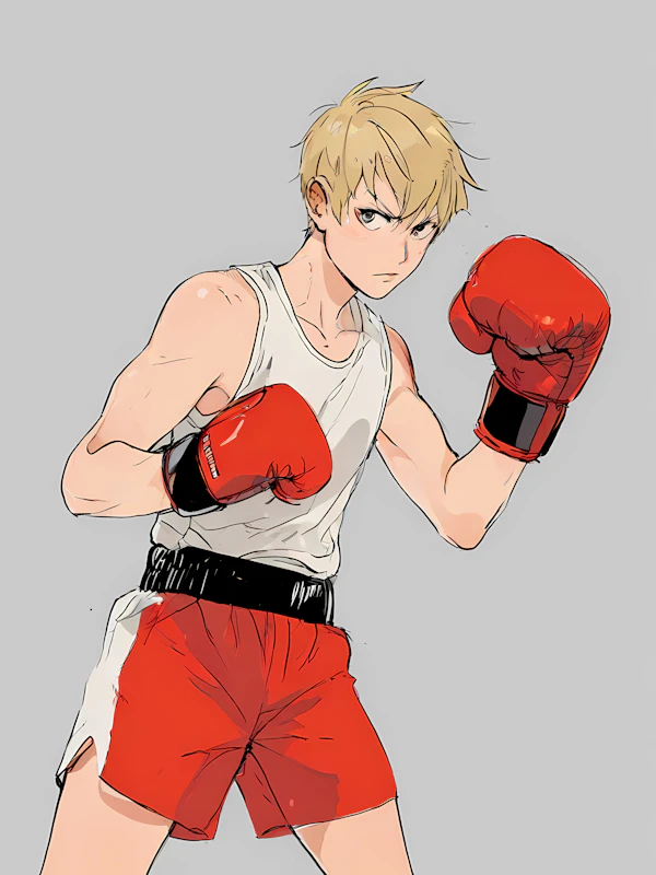 Young Boxer in Action
