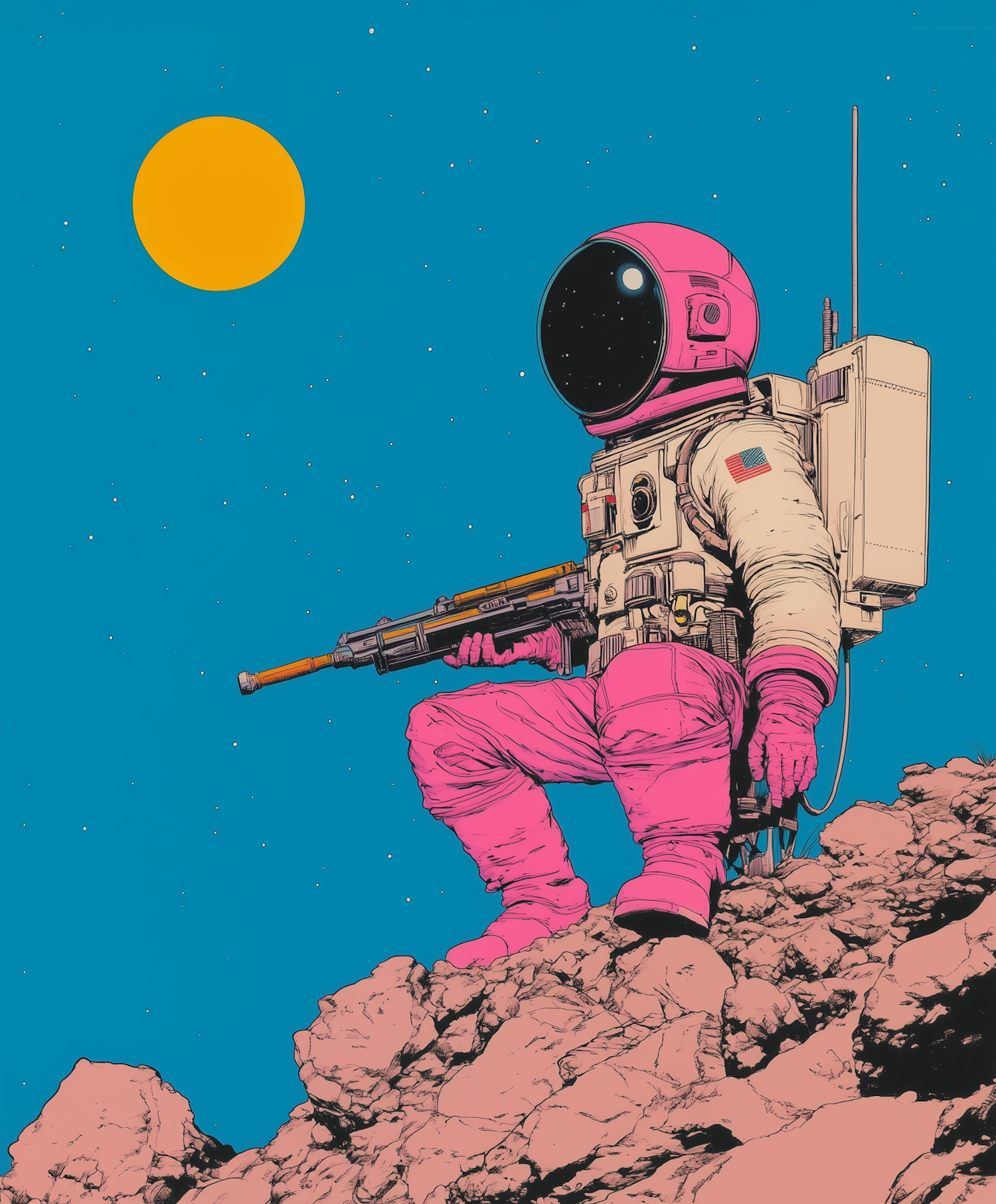 Astronaut on Alien Landscape