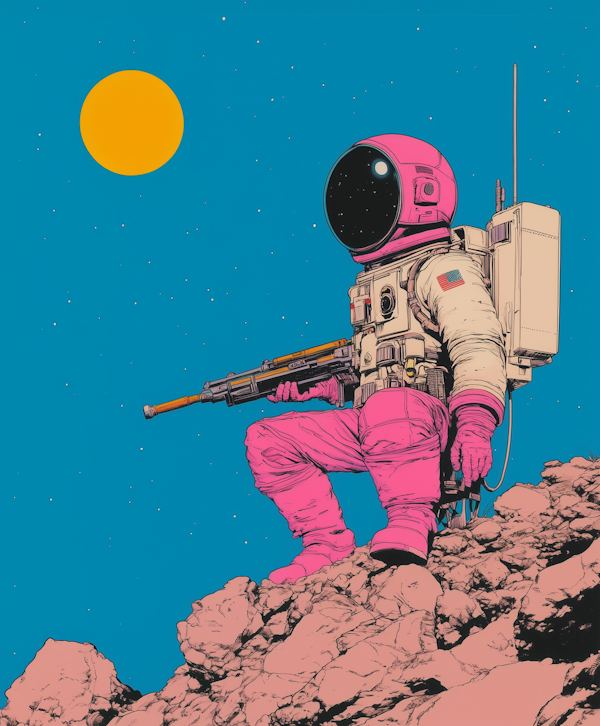 Astronaut on Alien Landscape