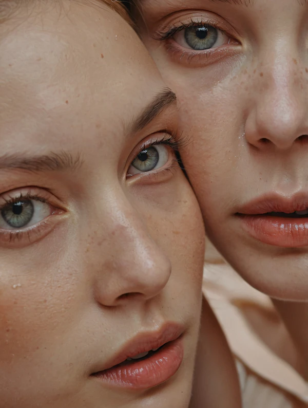 Close-up of Two Faces