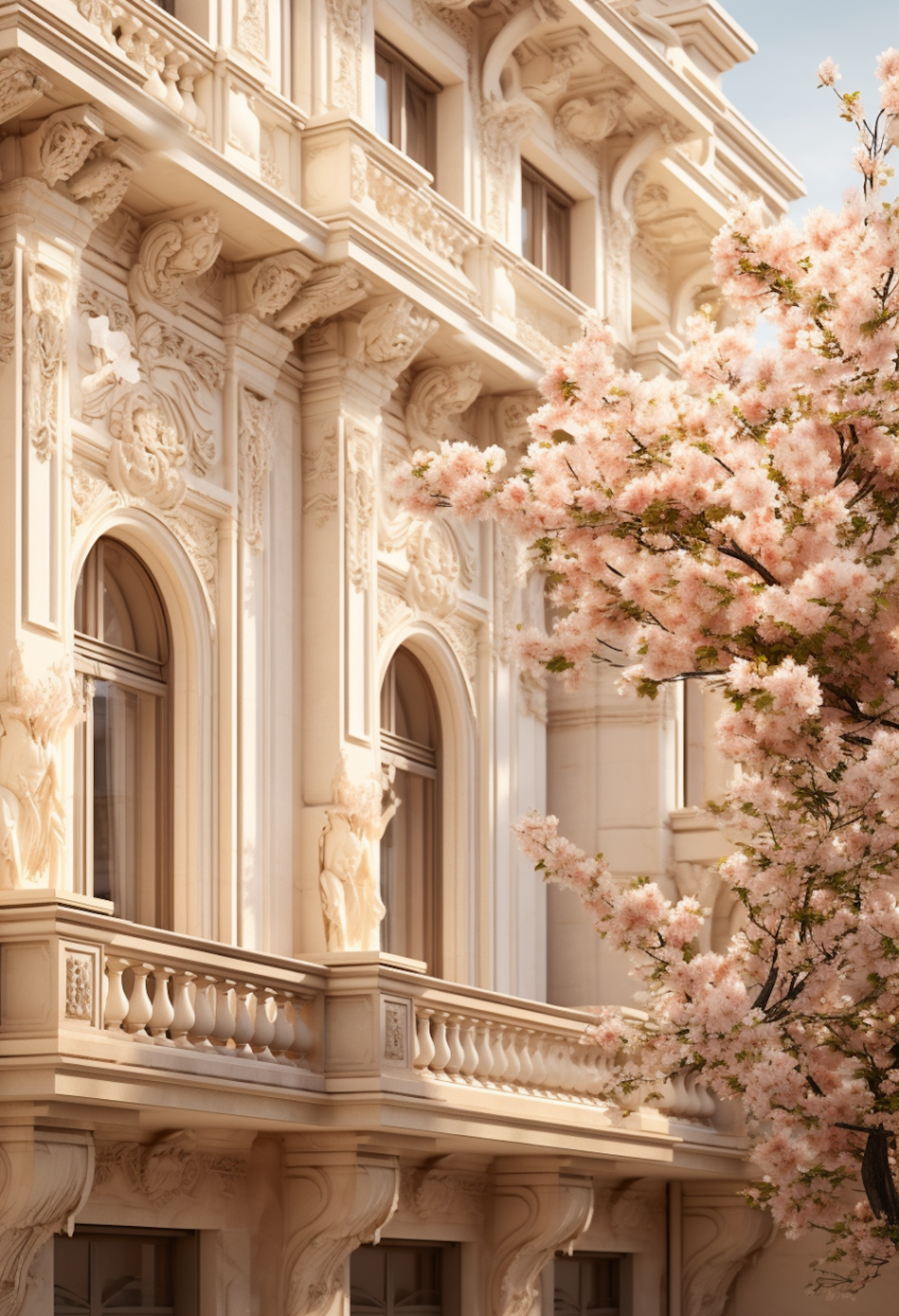 Classical Elegance with Cherry Blossoms