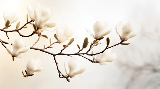 Magnolia Flowers in Bloom