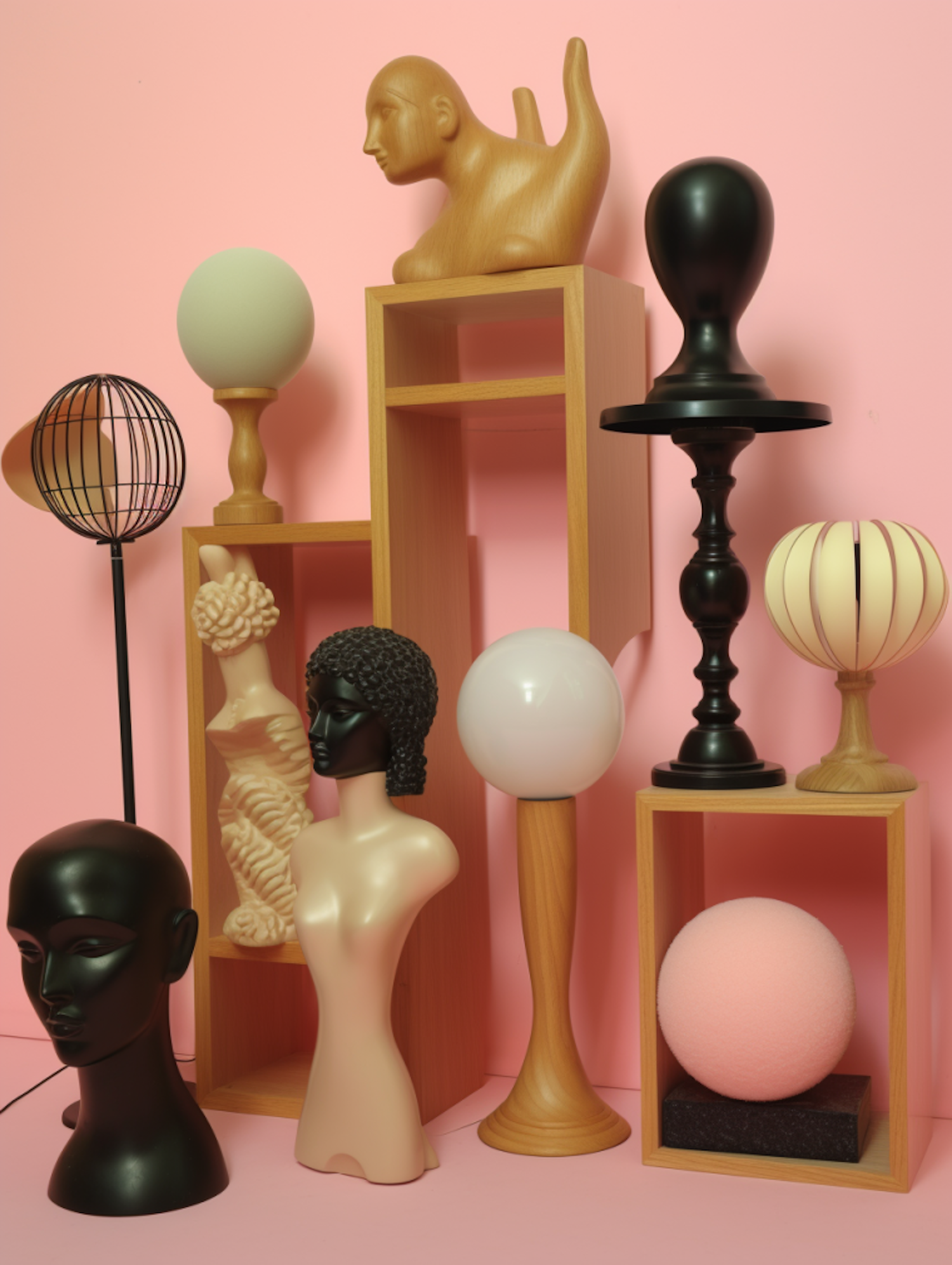 Elegant Mannequin Display with Artistic Accents