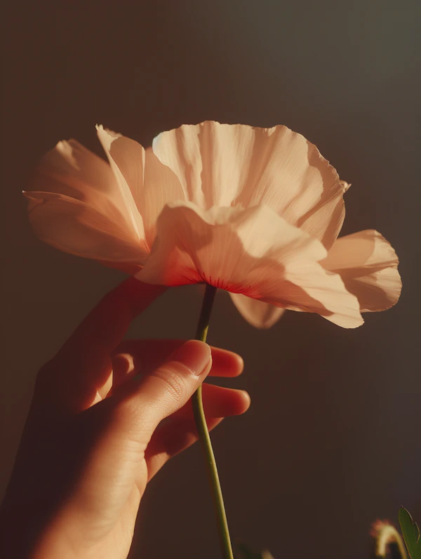 Peach Flower in Hand