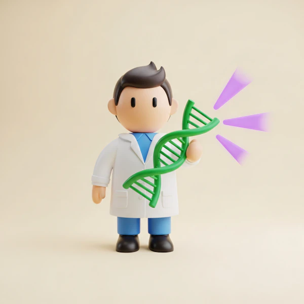 Scientist with DNA