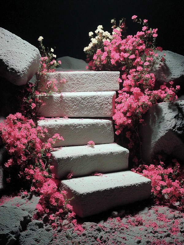 Stone Steps with Flowers