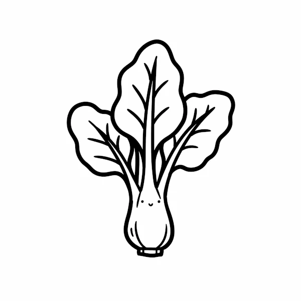 Smiling Bok Choy Drawing