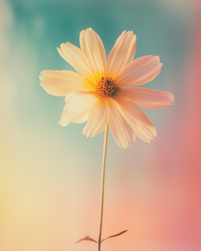 Delicate Flower with Gradient Background