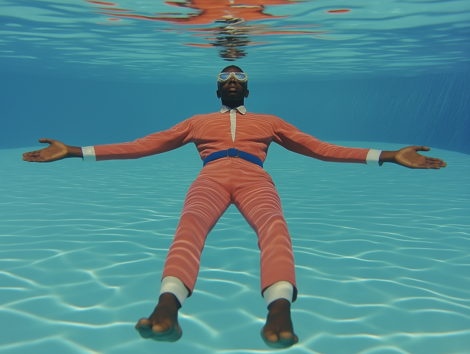 Man Floating in Blue Pool