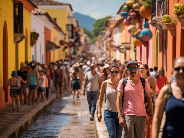 Vibrant Promenade Stroll