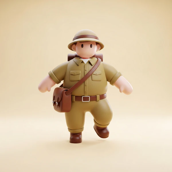 Cartoon Explorer Character