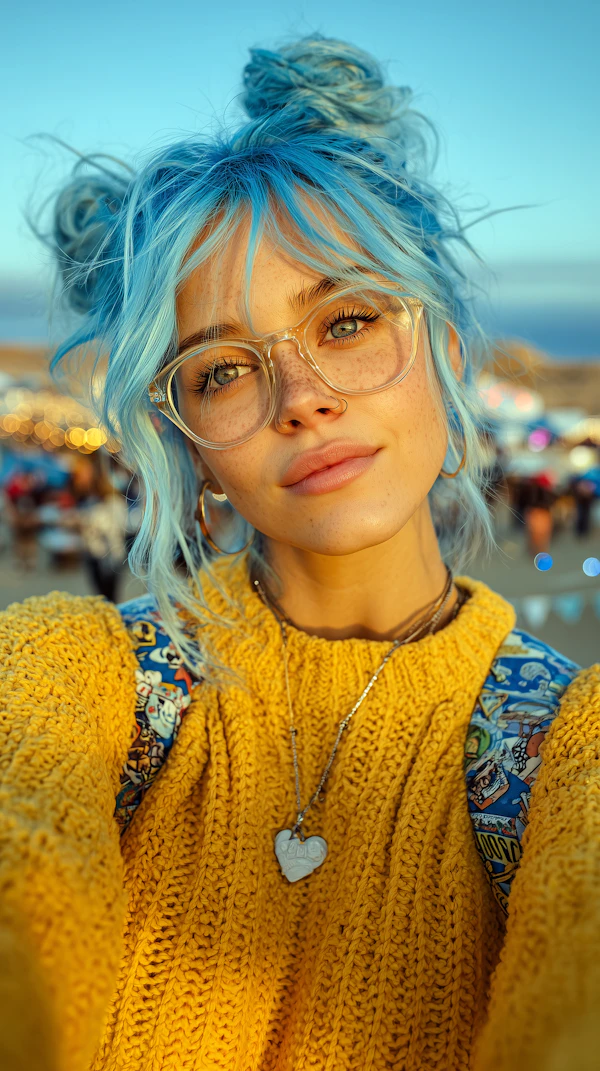 Blue-Haired Selfie