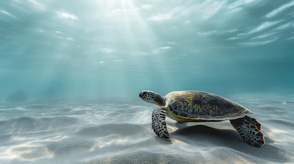 Serene Underwater Sea Turtle