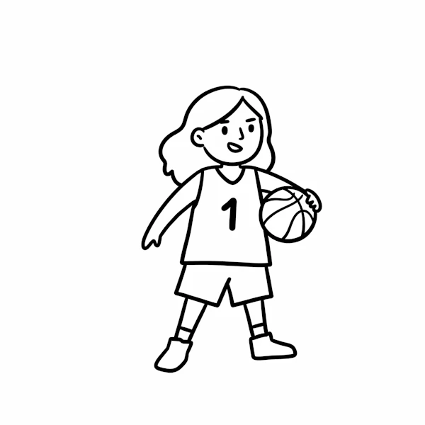 Young Girl with Basketball