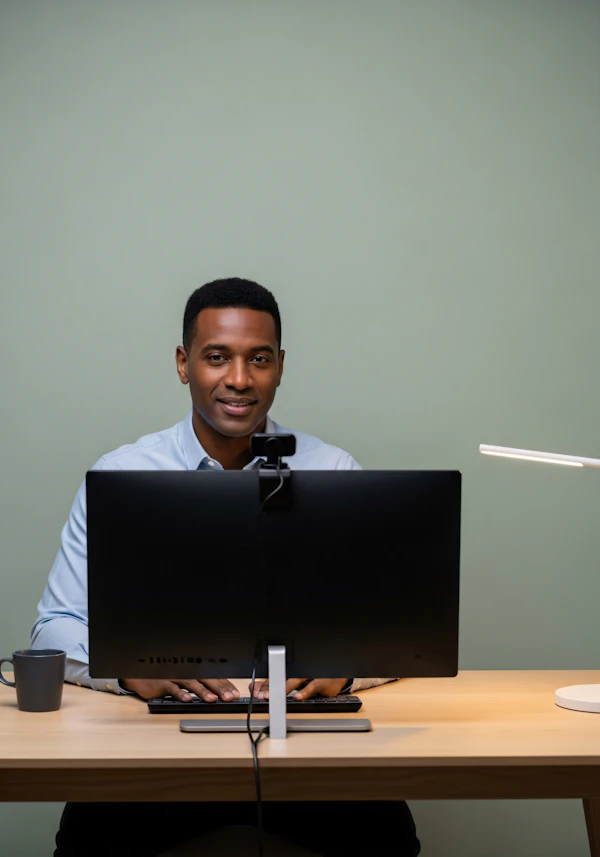 Man Working at Desk