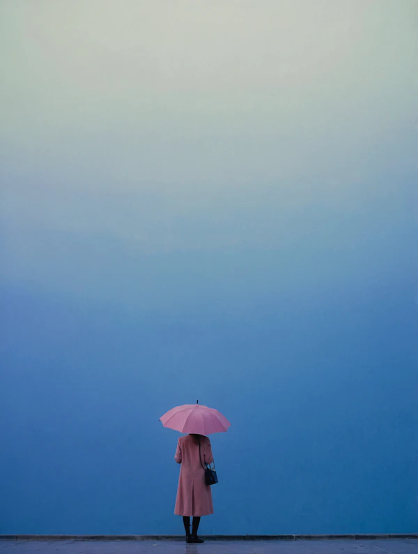 Solitary Figure in Pink