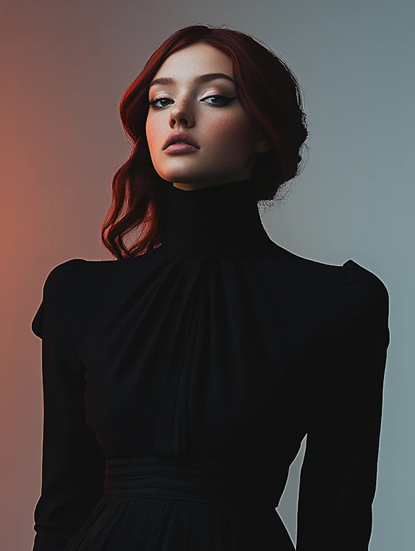 Elegant Red-Haired Woman
