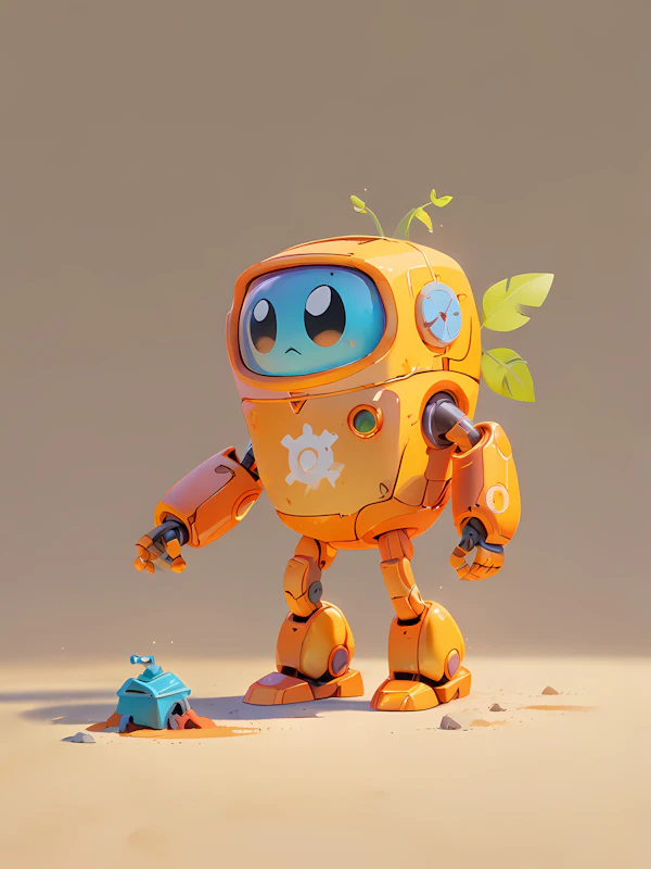 Sad Orange Robot Scene