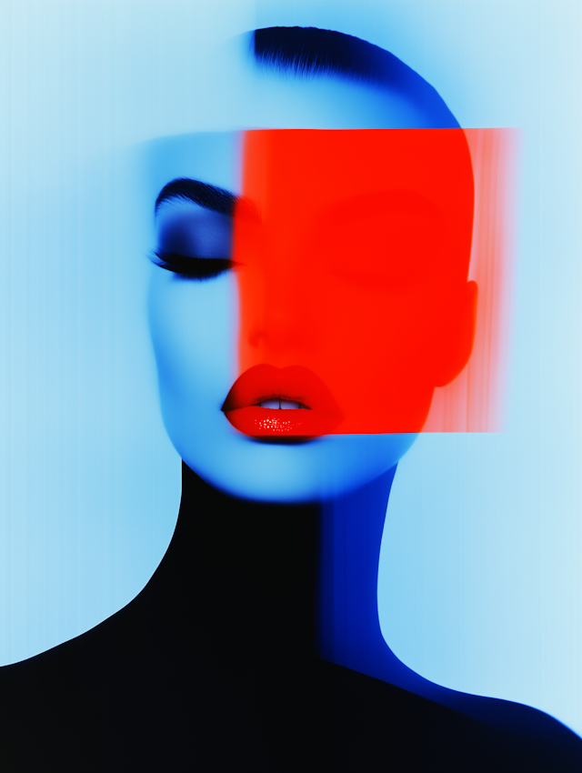 Abstract Portrait with Bold Colors