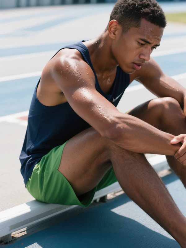 Athlete Resting on Track